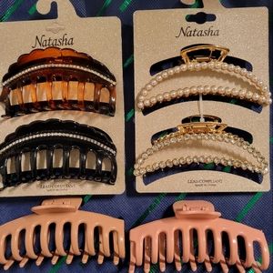 6 NEW Large Hair Claw Clips